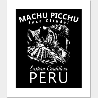 Machu Picchu Distressed 2024 Peru Artistic Graphic Posters and Art